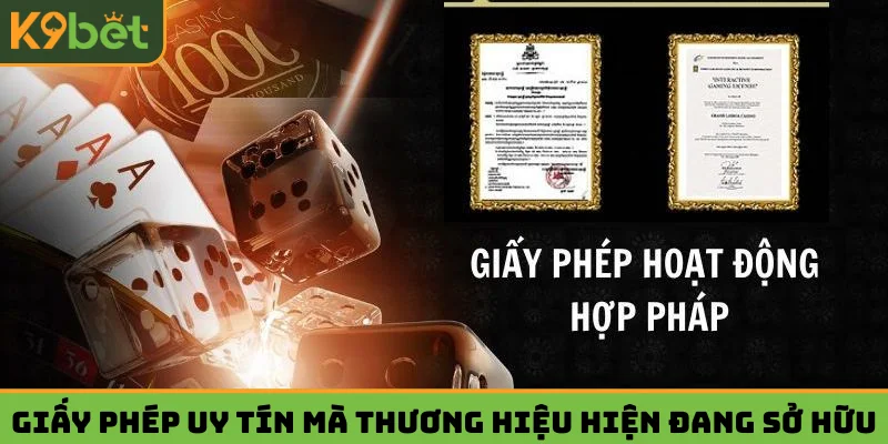 Một số giấy phép uy tín mà thương hiệu hiện đang sở hữu